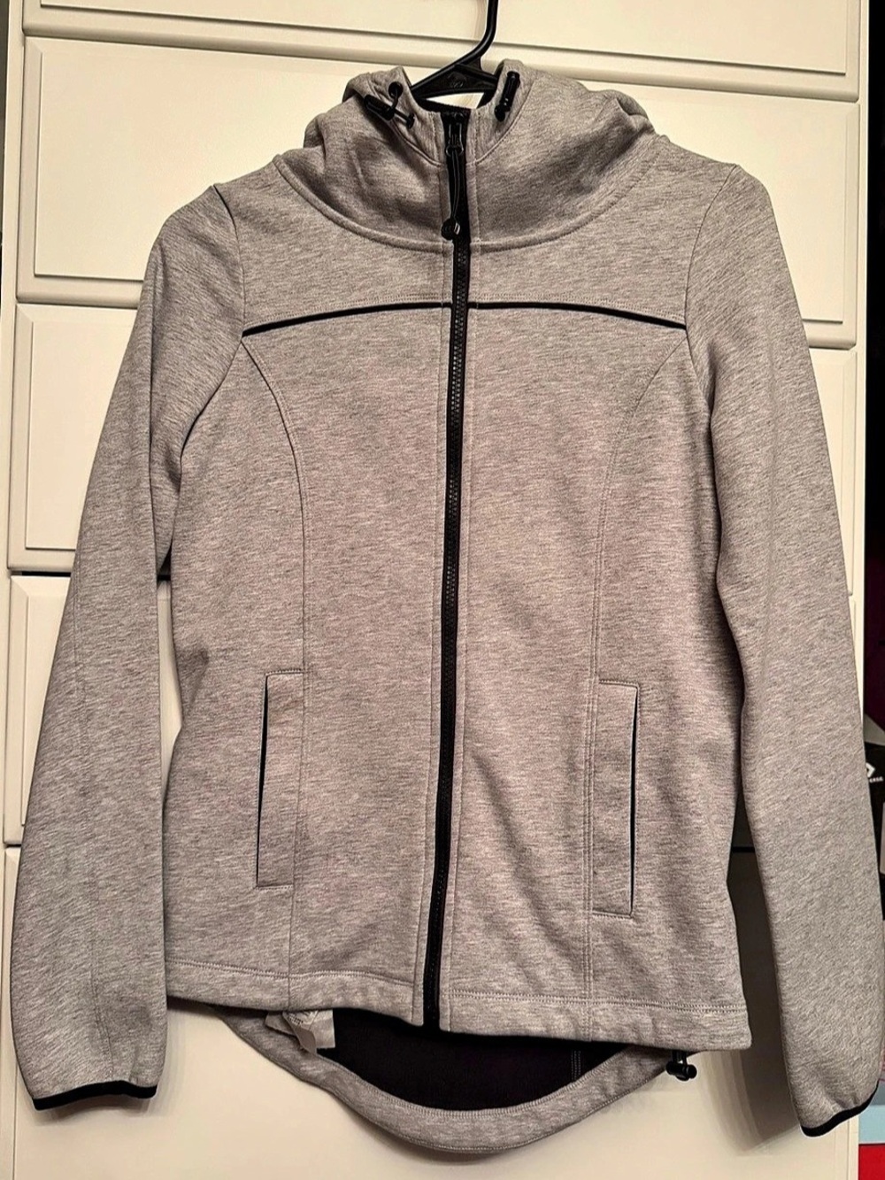 Lorna Jane Classic Luxe Active Hooded Jacket Gray Size XXS Like New